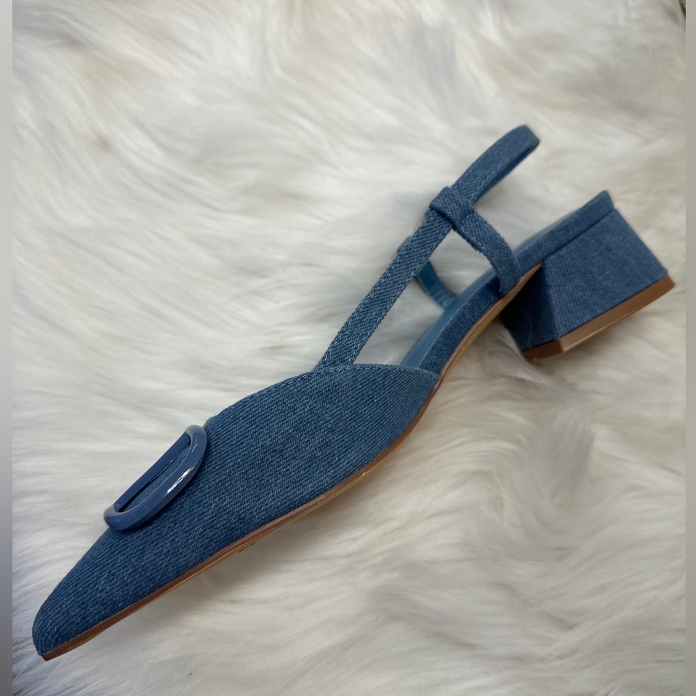 NEW! Denim Blue Women's Slingback Business Casual Shoes - Picture 6 of 8